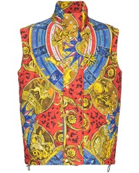 Мужская разноцветная стеганая куртка без рукавов от Moschino