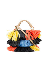 Разноцветная сумка-мешок c бахромой