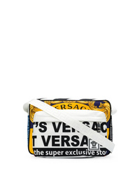 Разноцветная сумка почтальона из плотной ткани с принтом от Versace