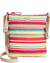 Разноцветная сумка через плечо в горизонтальную полоску