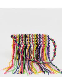 Разноцветная сумка через плечо из плотной ткани c бахромой от Glamorous