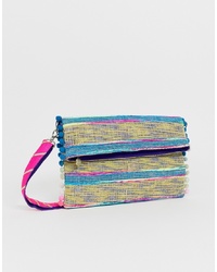 Разноцветная сумка через плечо из плотной ткани от America & Beyond