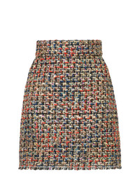 Разноцветная твидовая мини-юбка от Bambah