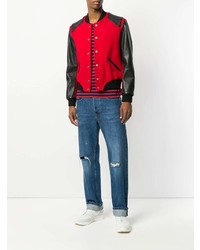 Мужская разноцветная университетская куртка от Saint Laurent