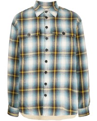 Мужская разноцветная фланелевая рубашка с длинным рукавом в шотландскую клетку от DSQUARED2