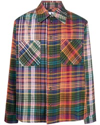 Мужская разноцветная фланелевая рубашка с длинным рукавом в шотландскую клетку от Off-White