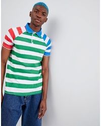 Мужская разноцветная футболка-поло в горизонтальную полоску от ASOS DESIGN