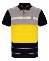 Мужская разноцветная футболка-поло в горизонтальную полоску от BOSS