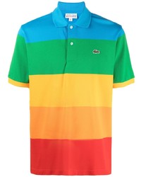 Мужская разноцветная футболка-поло в горизонтальную полоску от Lacoste