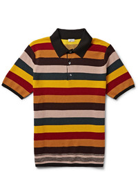 Мужская разноцветная футболка-поло в горизонтальную полоску от Loewe