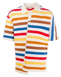 Мужская разноцветная футболка-поло в горизонтальную полоску от Marni