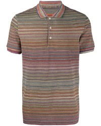 Мужская разноцветная футболка-поло в горизонтальную полоску от Missoni