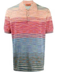 Мужская разноцветная футболка-поло в горизонтальную полоску от Missoni