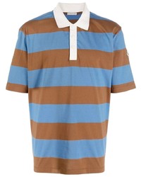 Мужская разноцветная футболка-поло в горизонтальную полоску от Moncler