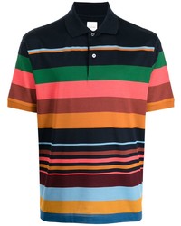 Мужская разноцветная футболка-поло в горизонтальную полоску от Paul Smith