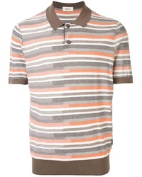 Мужская разноцветная футболка-поло в горизонтальную полоску от Z Zegna