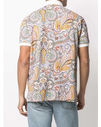Мужская разноцветная футболка-поло с "огурцами" от Etro