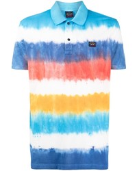 Мужская разноцветная футболка-поло с принтом тай-дай от Paul & Shark