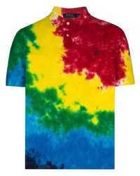 Мужская разноцветная футболка-поло с принтом тай-дай от Polo Ralph Lauren