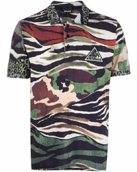Мужская разноцветная футболка-поло с принтом от Just Cavalli
