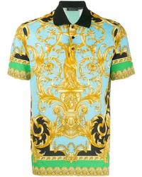 Мужская разноцветная футболка-поло с принтом от Versace