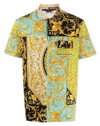 Мужская разноцветная футболка-поло с принтом от Versace