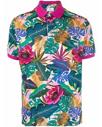 Мужская разноцветная футболка-поло с цветочным принтом от Etro