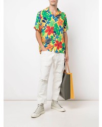 Мужская разноцветная футболка-поло с цветочным принтом от Polo Ralph Lauren