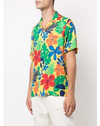 Мужская разноцветная футболка-поло с цветочным принтом от Polo Ralph Lauren