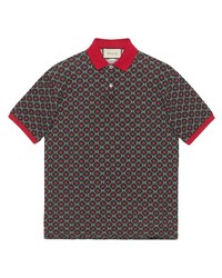 Мужская разноцветная футболка-поло со звездами от Gucci