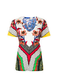 Разноцветная футболка с v-образным вырезом