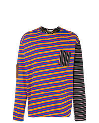 Разноцветная футболка с длинным рукавом в горизонтальную полоску