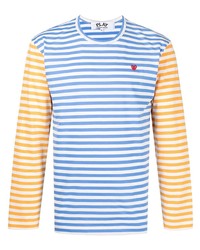 Мужская разноцветная футболка с длинным рукавом в горизонтальную полоску от Comme Des Garcons Play