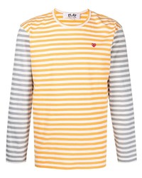 Мужская разноцветная футболка с длинным рукавом в горизонтальную полоску от Comme Des Garcons Play