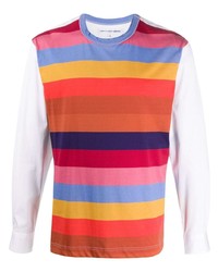 Мужская разноцветная футболка с длинным рукавом в горизонтальную полоску от Comme Des Garcons SHIRT
