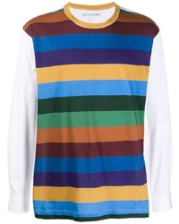 Мужская разноцветная футболка с длинным рукавом в горизонтальную полоску от Comme Des Garcons SHIRT