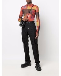 Мужская разноцветная футболка с длинным рукавом в сеточку с принтом от Charles Jeffrey Loverboy