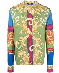 Мужская разноцветная футболка с длинным рукавом с принтом от Versace