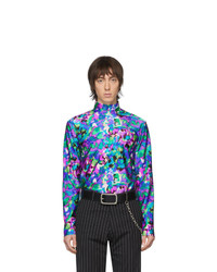 Мужская разноцветная футболка с длинным рукавом с цветочным принтом от Dries Van Noten