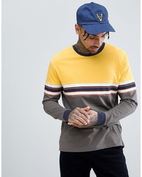 Мужская разноцветная футболка с длинным рукавом от ASOS DESIGN