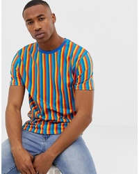Мужская разноцветная футболка с круглым вырезом в вертикальную полоску от ASOS DESIGN