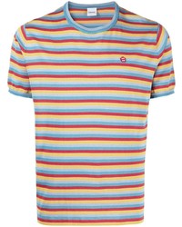 Мужская разноцветная футболка с круглым вырезом в горизонтальную полоску от Aspesi