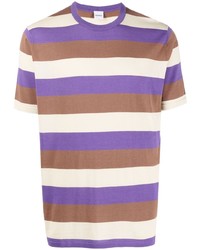 Мужская разноцветная футболка с круглым вырезом в горизонтальную полоску от Aspesi