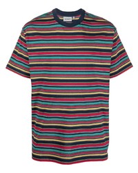 Мужская разноцветная футболка с круглым вырезом в горизонтальную полоску от Carhartt WIP