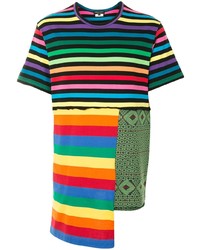 Мужская разноцветная футболка с круглым вырезом в горизонтальную полоску от Comme des Garcons