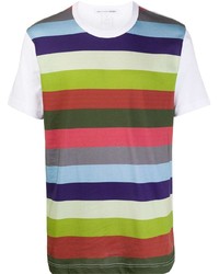 Мужская разноцветная футболка с круглым вырезом в горизонтальную полоску от Comme Des Garcons SHIRT