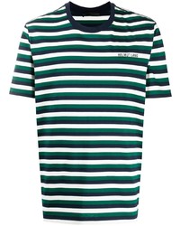 Мужская разноцветная футболка с круглым вырезом в горизонтальную полоску от Helmut Lang