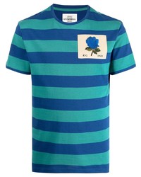 Мужская разноцветная футболка с круглым вырезом в горизонтальную полоску от Kent & Curwen