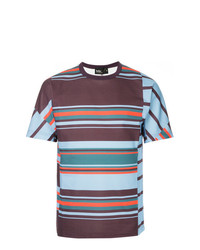 Мужская разноцветная футболка с круглым вырезом в горизонтальную полоску от Kolor
