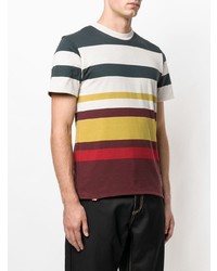 Мужская разноцветная футболка с круглым вырезом в горизонтальную полоску от MAISON KITSUNÉ